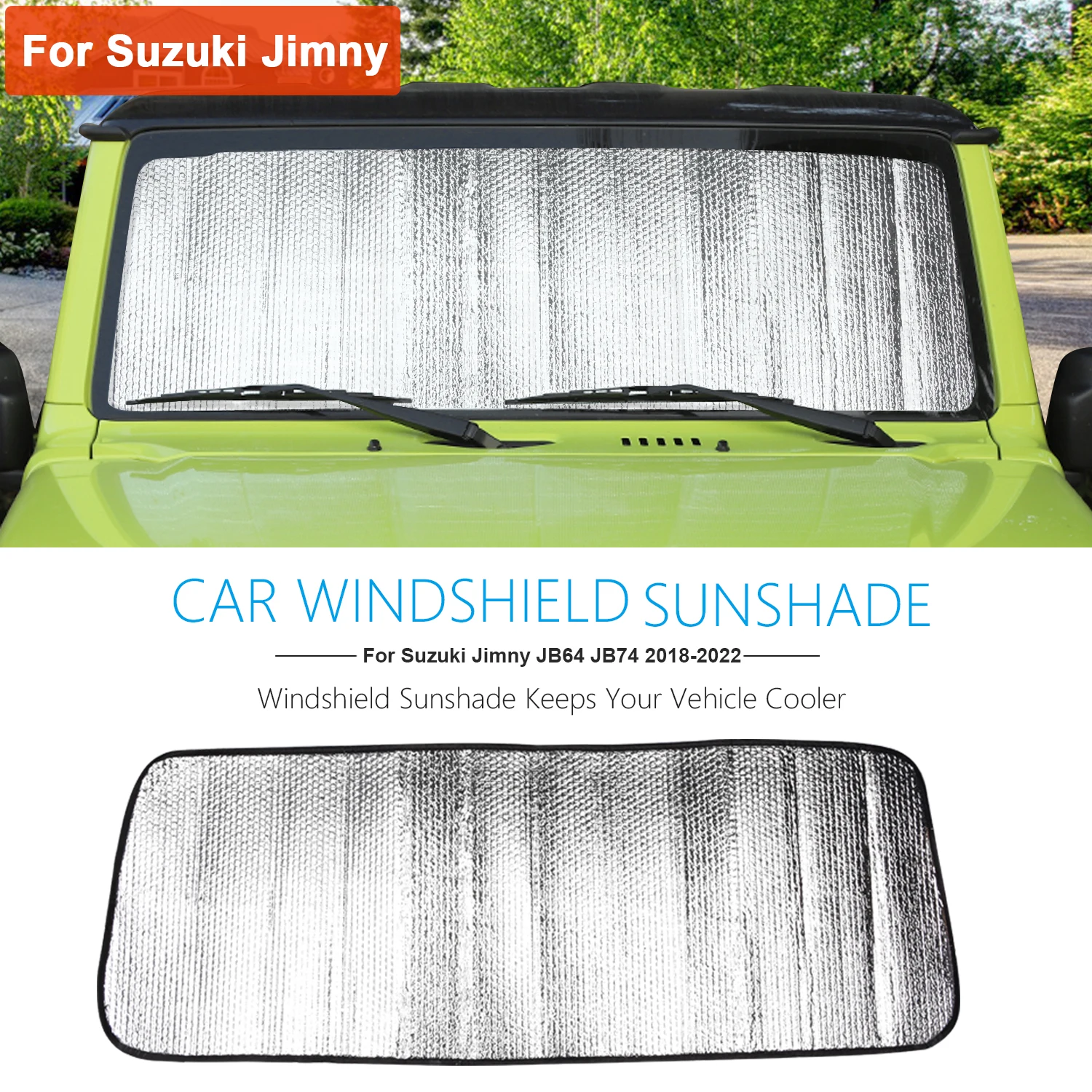 Car Front Window Sunshade UV Protection Shade Sun Protector Windshield Visor Cover For Suzuki Jimny JB64 JB74 JB64W JB74W 2019+