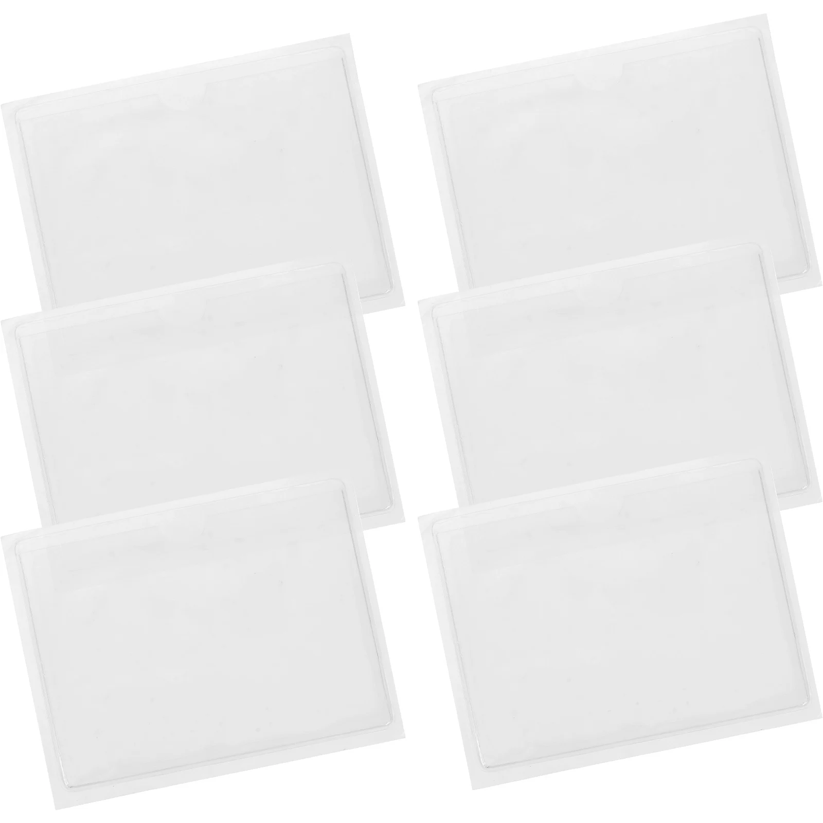 

6pcs Pvc Parking Permit Holder Transparent Adhesive Card Sleeve Waterproof Durable For Car Windscreen Warehouse Shelves Clear