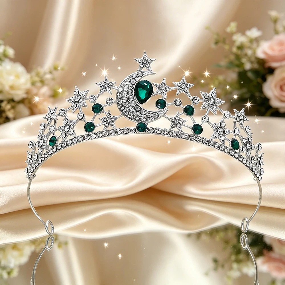 Tiara de Noiva Lua e Estrela c - Women Queen Fashion avaliação e preço