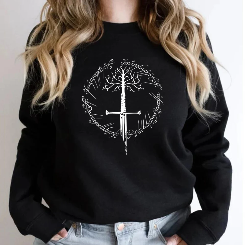 

Ring Inspired Sweatshirt Dark Lord Hoodie Middle Somewhere Sweatshirt Unisex Long Sleeve Casual Pullover Tops Book Lover Gift