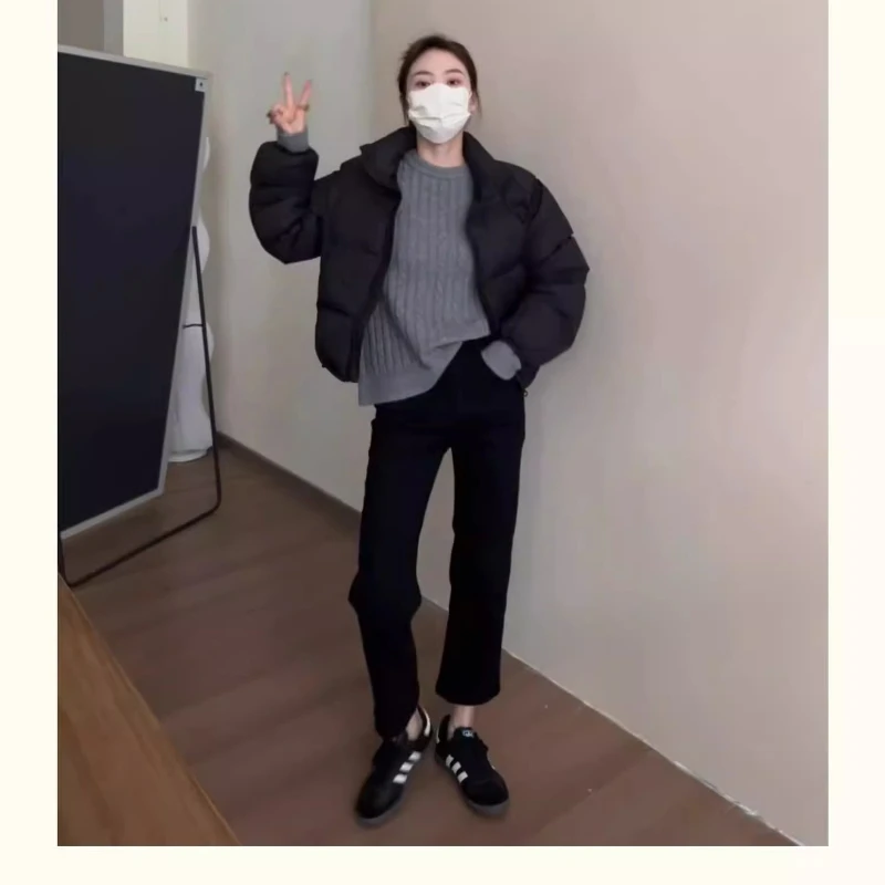 여성용 가을 겨울 상의 코트 면 코트 짧은 두꺼운 개성 있는 빈티지 편안한 캐주얼 심플 부드러운 니치 다용도
