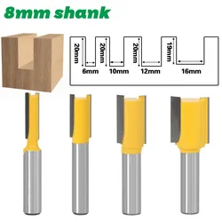 1PC 8MM Shank Milling Cutter Wood Carving Straight/Dado Router Bit - 3/8