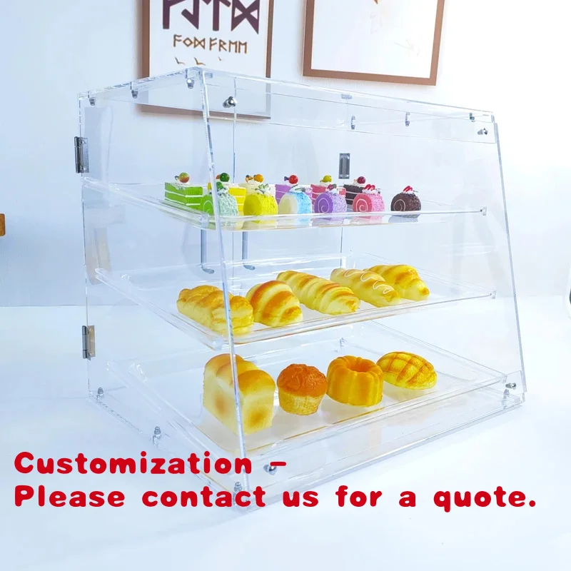 

Customize.Acrylic Modern 4mm Thick Customizable Transparent Cake & Dessert Display Cabinet