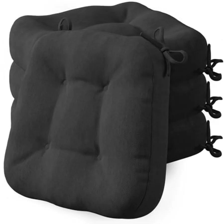 

Dining Chair Cushions 4 Pack, Thick Chairs Pads for Indoor Kitchen Room - Washable, Non-Slip Memory Foam Seat Cushion with Ties