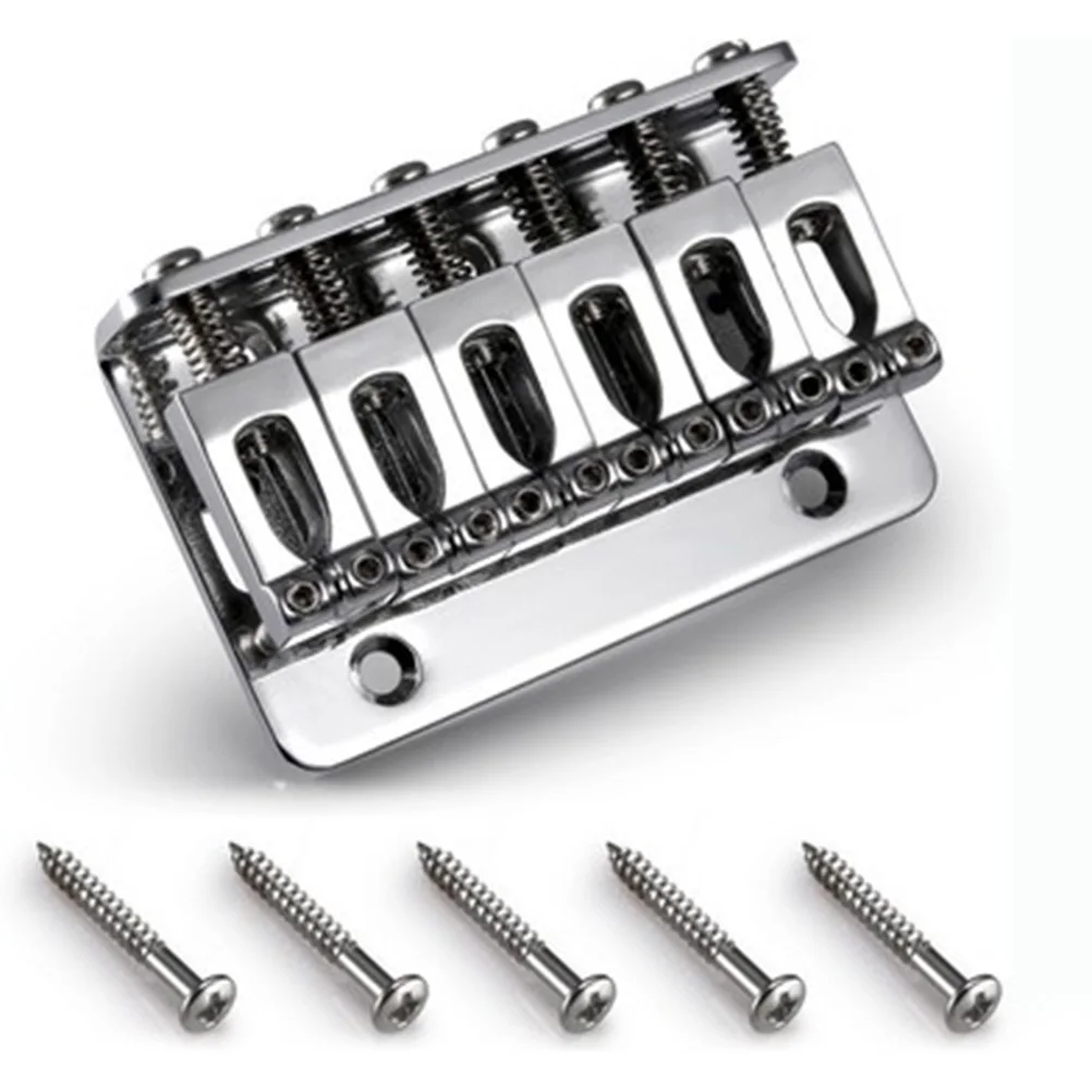

1pcs 65Mm Steel Electric Guitar Bridge Plate Fixed Saddle Hardtail Guitar Parts Accessories Screws Wrench Top Loading Fully