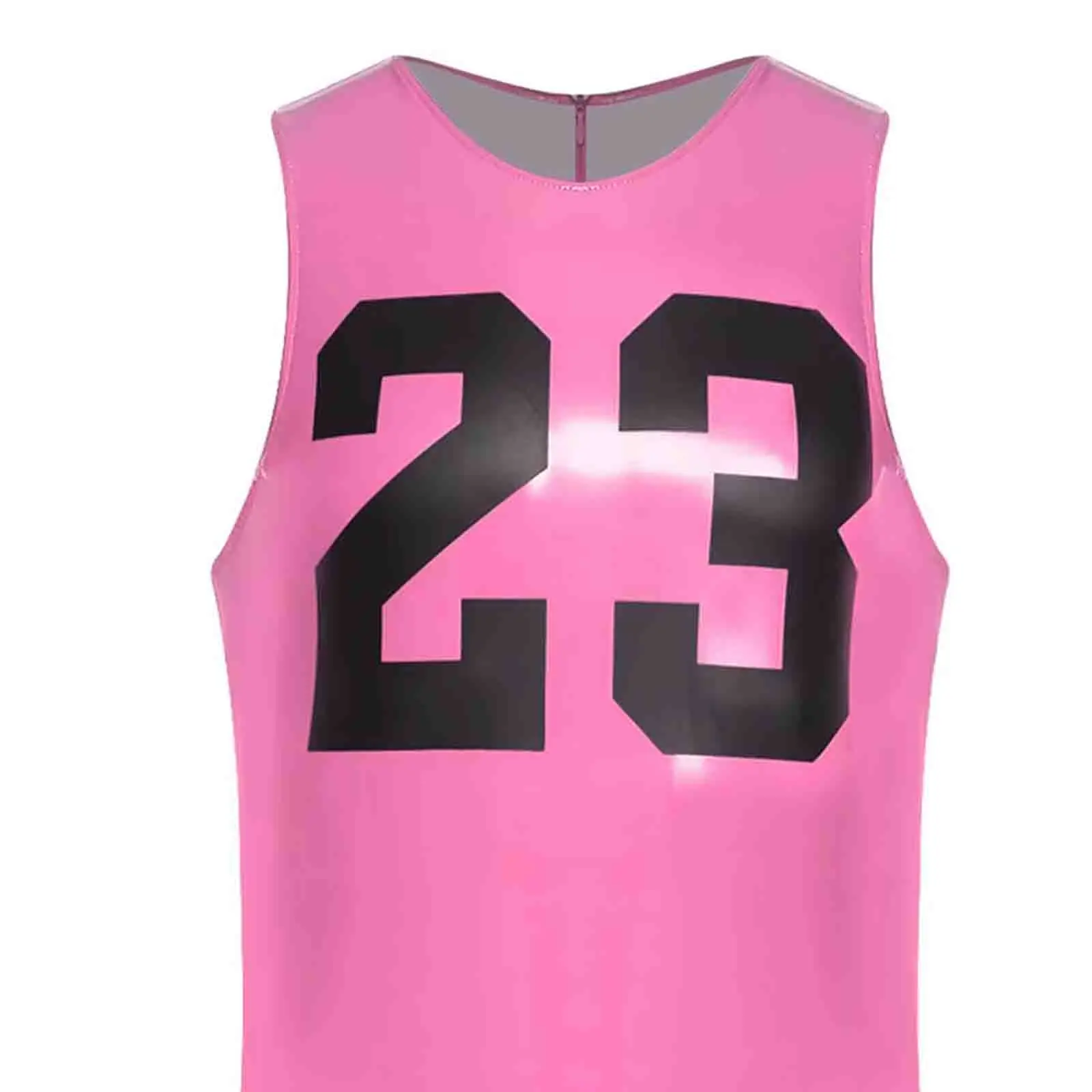 

Мужское боди из искусственной кожи спереди без 23, глянцевое боди без рукавов с принтом, облегающие комбинезоны для баскетболиста, тренажерного зала, спорта, дайвинга, плавания