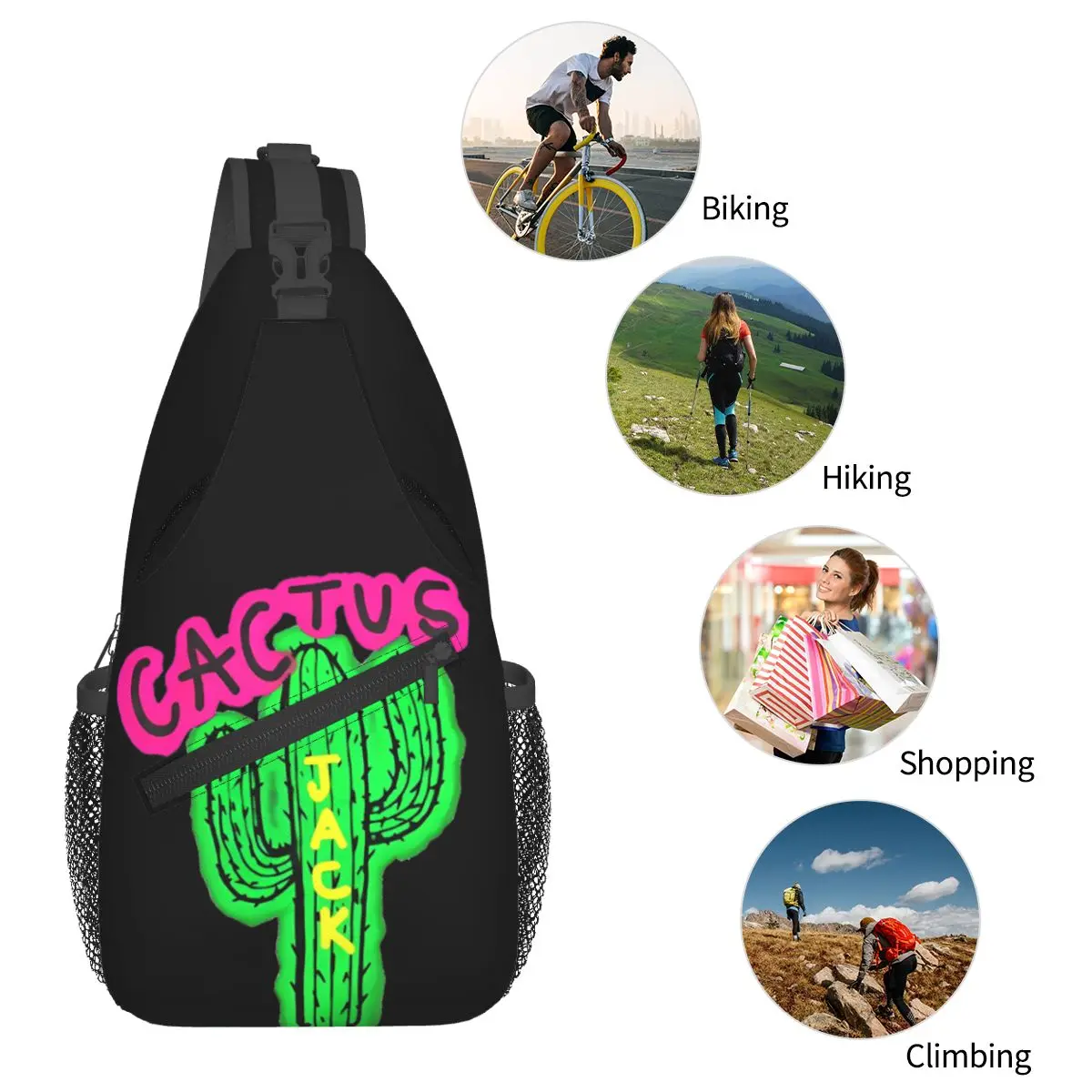 Cactus Jack La Flame Kleine Sling Bags Borst Crossbody Schouder Sling Rugzak Outdoor Daypacks Astro Wereld Mannen Vrouwen Tas