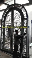 Home Make in China Wrought Iron Double Entry Doors Used Wrought Iron Safety Door Gate Windows Design for Home 2