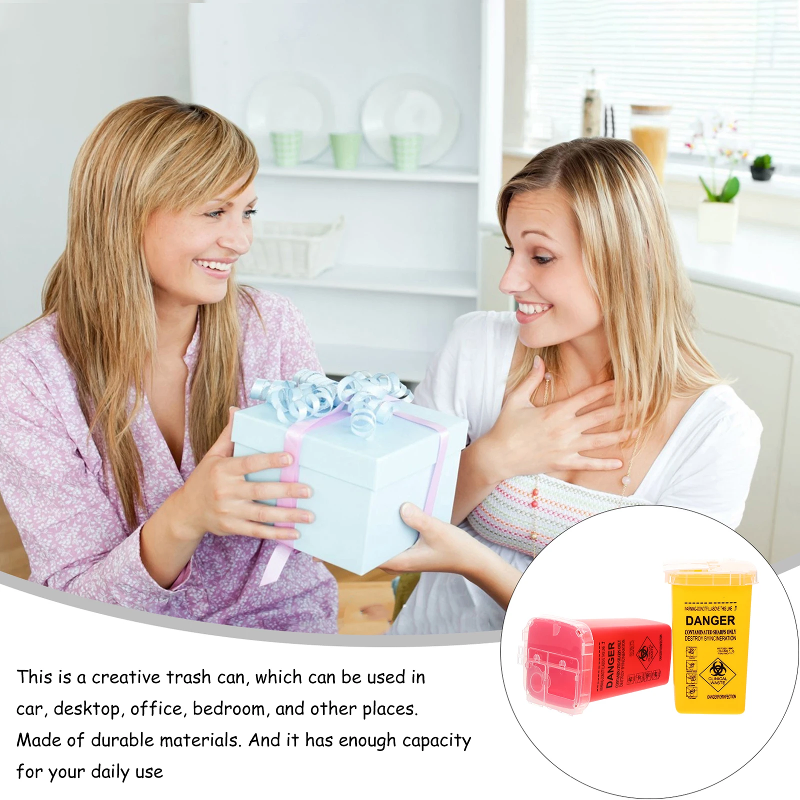 

2 шт. мини-контейнер, прочный пластиковый настольный контейнер для чтения игл, контейнер для удаления иглы для салона, домашнего использования, маленькие контейнеры для острых точек с крышкой