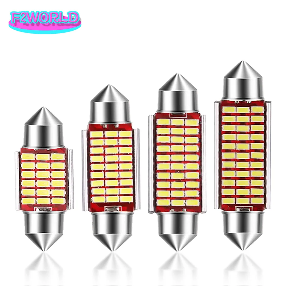 10PCS Canbus Festoon LED 31mm 36mm 39mm 41mm 12V 33SMD Bulb Cars Trunk Reading Dome Map Door Light Super White