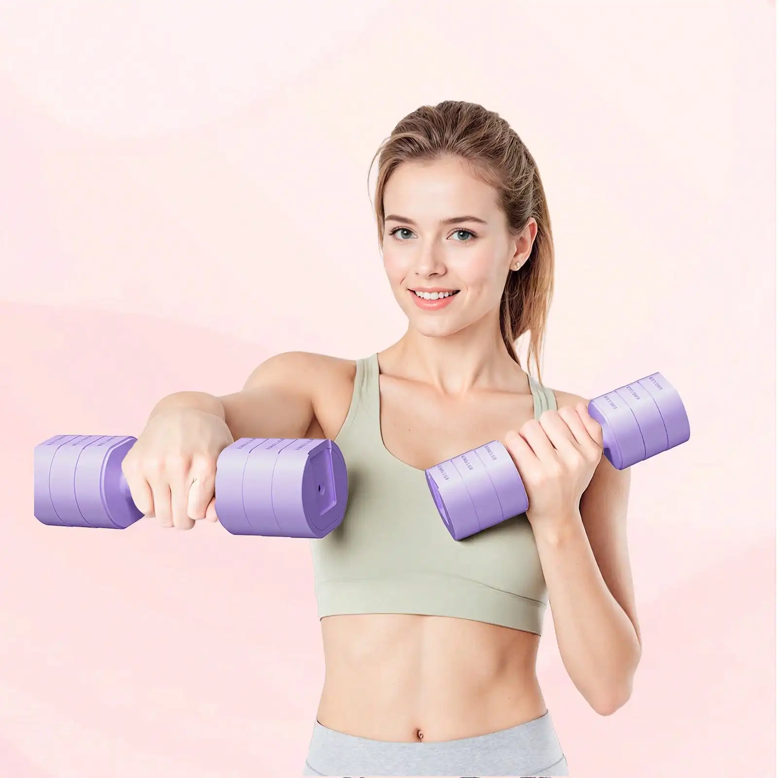MERACH Adjustable Dumbbell Set Of 2, 4 In 1 Hand Weights For Men/Women At Home, Free Weights 1-4 Kg Adjustable Gym Dumbbells, Weight Set For Strength Training