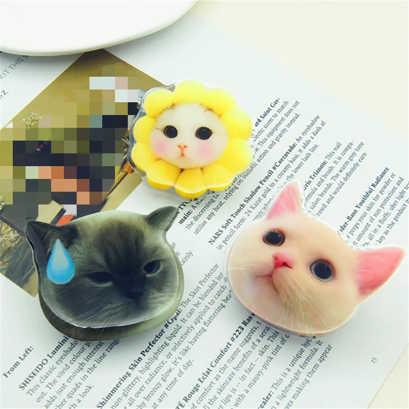 Cute Cat Kitty Cartoon Expandable Mobile Phone Holder INS Korean Foldable Grip Tok Socket Finger Ring Bracket Accessories