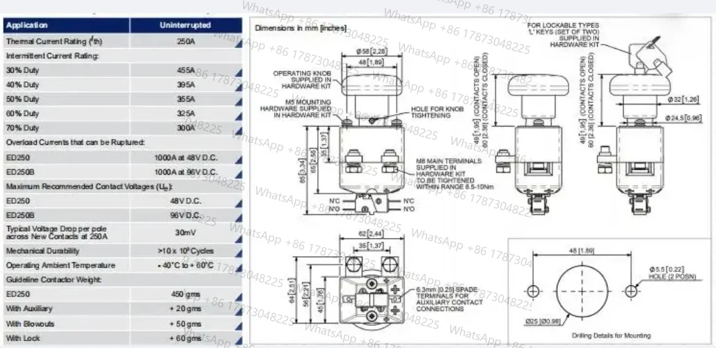 Reemplace Albright ED 250 ED250 ED250B-1 ED250AB-2 96V interruptor de parada de botón de emergencia interruptor de desconexión, accesorios para vehículos eléctricos