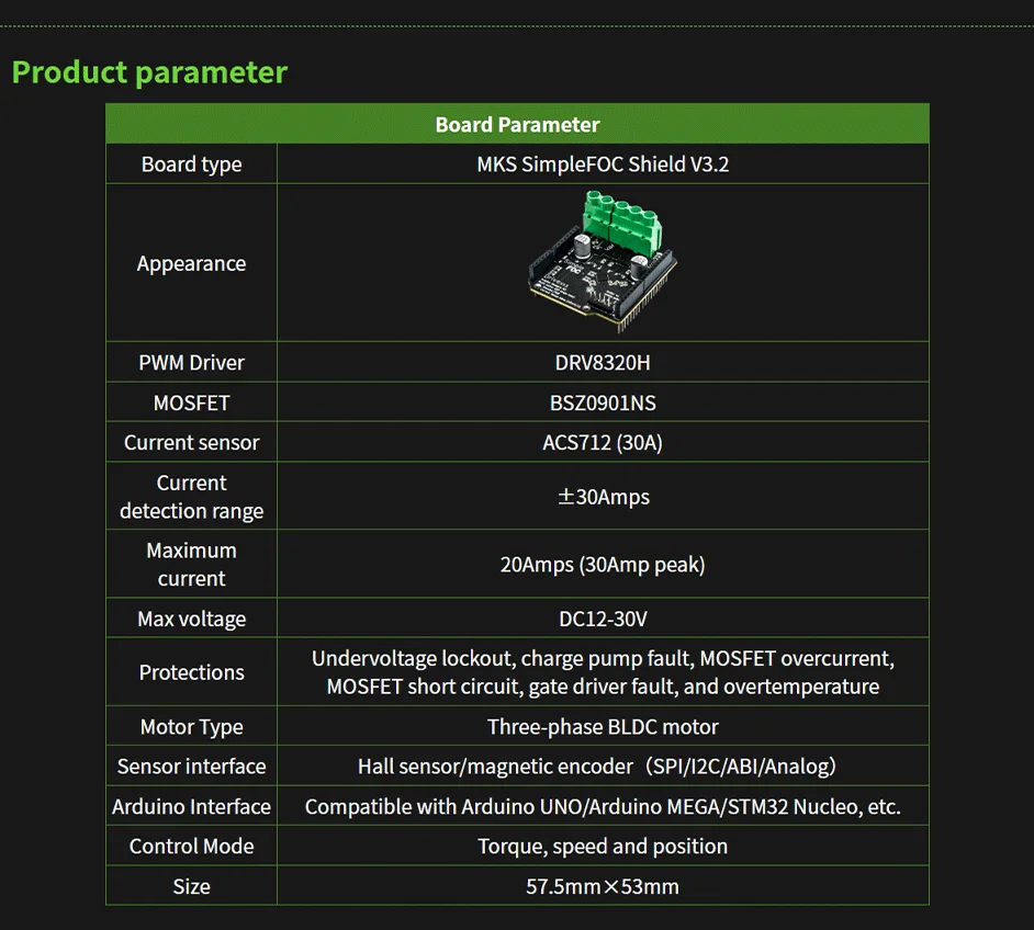 Makerbase SimpleFOC Shield V2.0.4 FOC BLDC Motor Controller Board Arduino Servo – Detail 9
