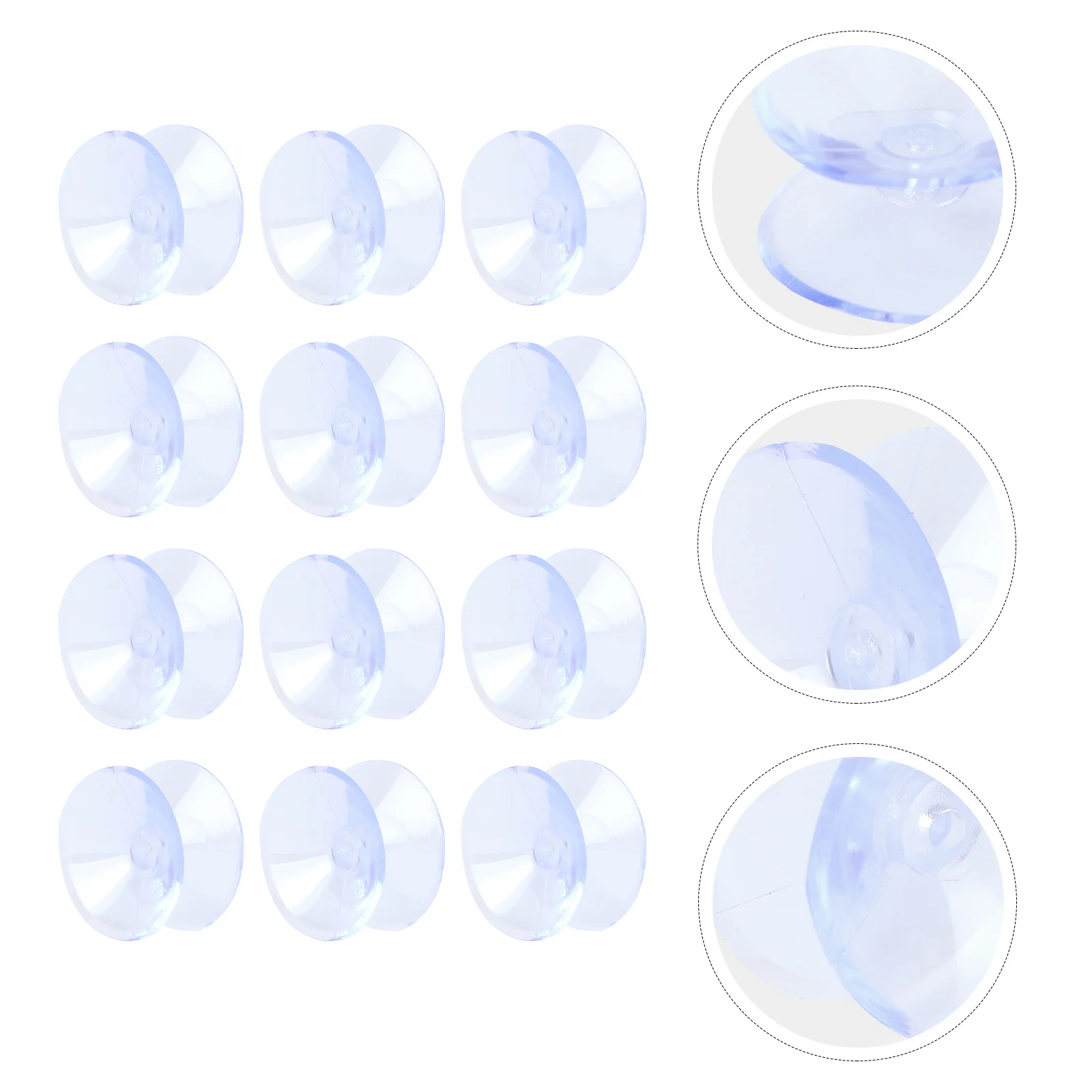 

12Pcs Transparent Anti-Slip Double-Sided Suction Pads 10x20mm Silicone Suckers No Hooks for Glass Window Organization