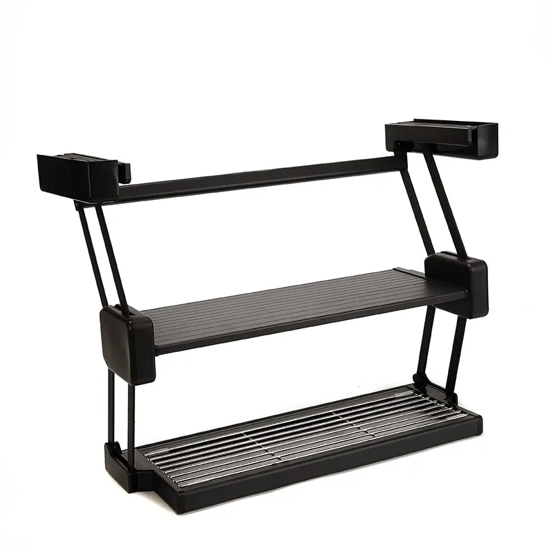 

Kitchen rack, hanging cabinet, folding drop-down vegetable rack, seasoning rack, storage basket hanger, double layer