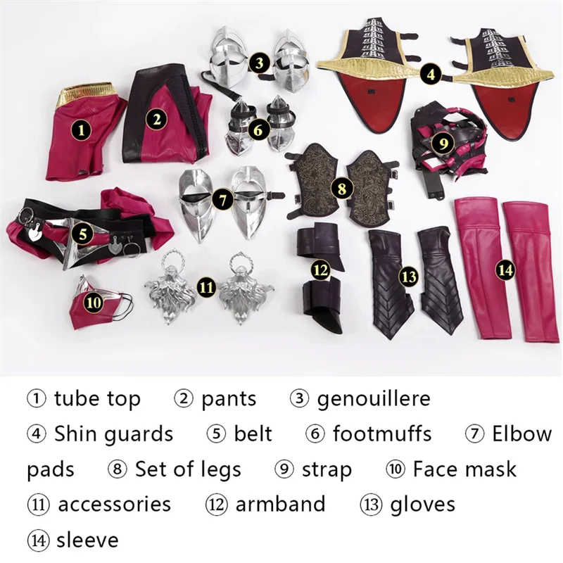 لعبة ميلينا أزياء تنكرية مثيرة ملابس المعركة للهالوين كرنفال بدلة قتالية مجموعة كاملة #6