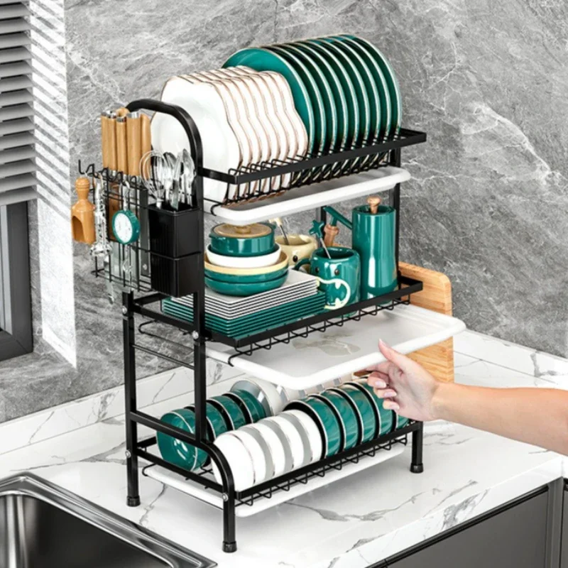 

Stable Kitchen Dish Storage Rack Pull Dish Water Filter Rack Countertop Multifunctional Dish Rack Dish and Chopsticks Drain Rack