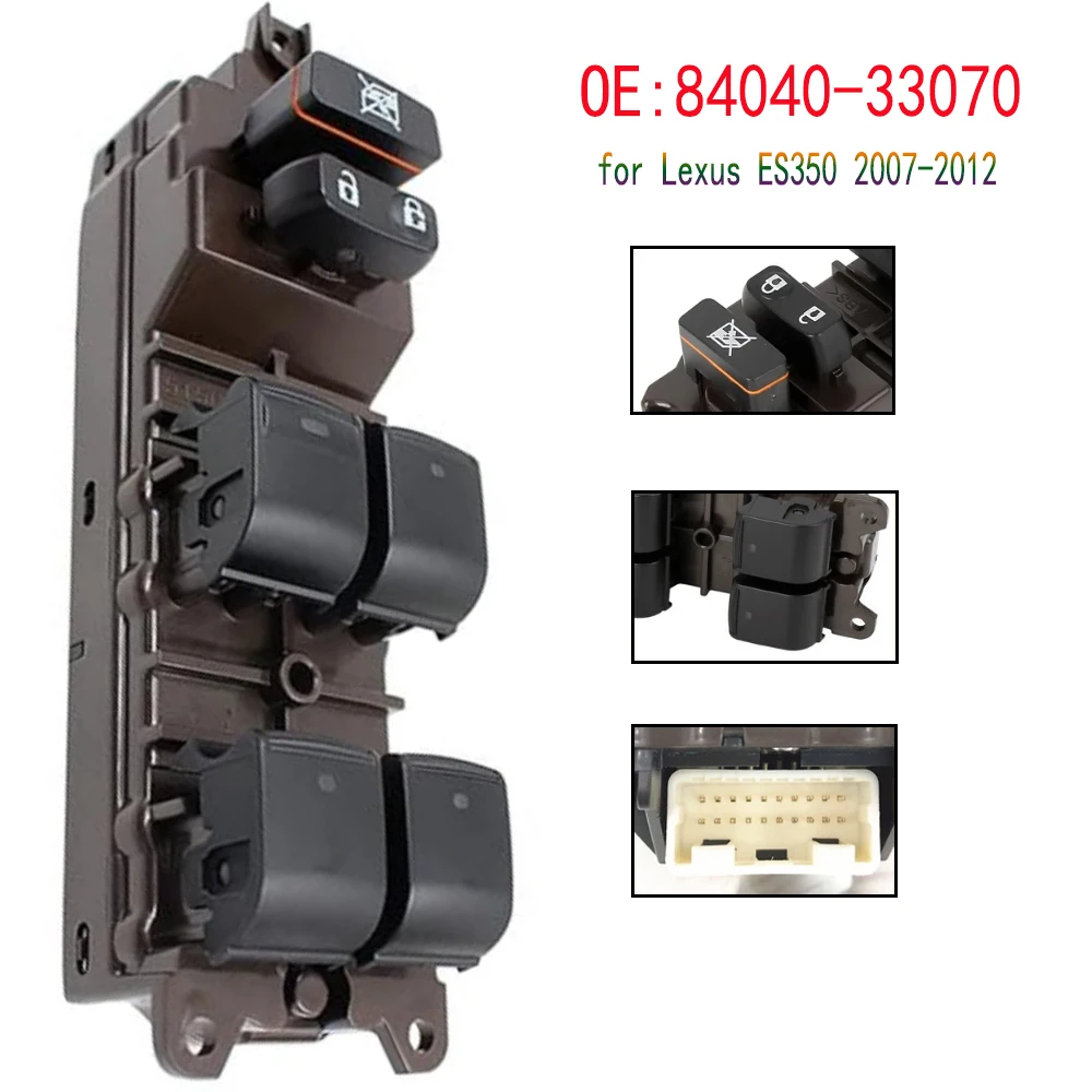 

Детали переключателя управления электрическим стеклоподъемником для Lexus ES350 2007-2012, передняя левая кнопка регулятора стеклоподъемника, автомобильные аксессуары