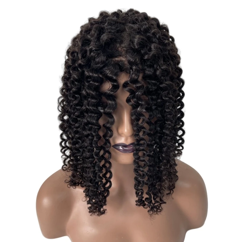 16 بوصة شعر بشري عذراء برازيلي # اللون الطبيعي غريب مجعد 6x8 توبر أحادي للمرأة السوداء #5