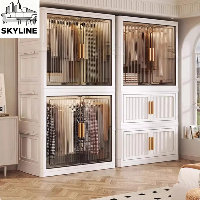 

Foldable Open Closet Organizer Bedroom Partitions Clothes Wardrobe Living Room Shelves Display Guarda Roupa Furniture For Room