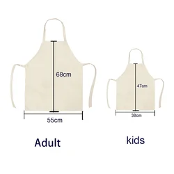 Fashion Ladies Aprons Custom Custom Printed Pattern Cotton Linen Aprons for Men Ladies Home Cleaning Antifouling Tools