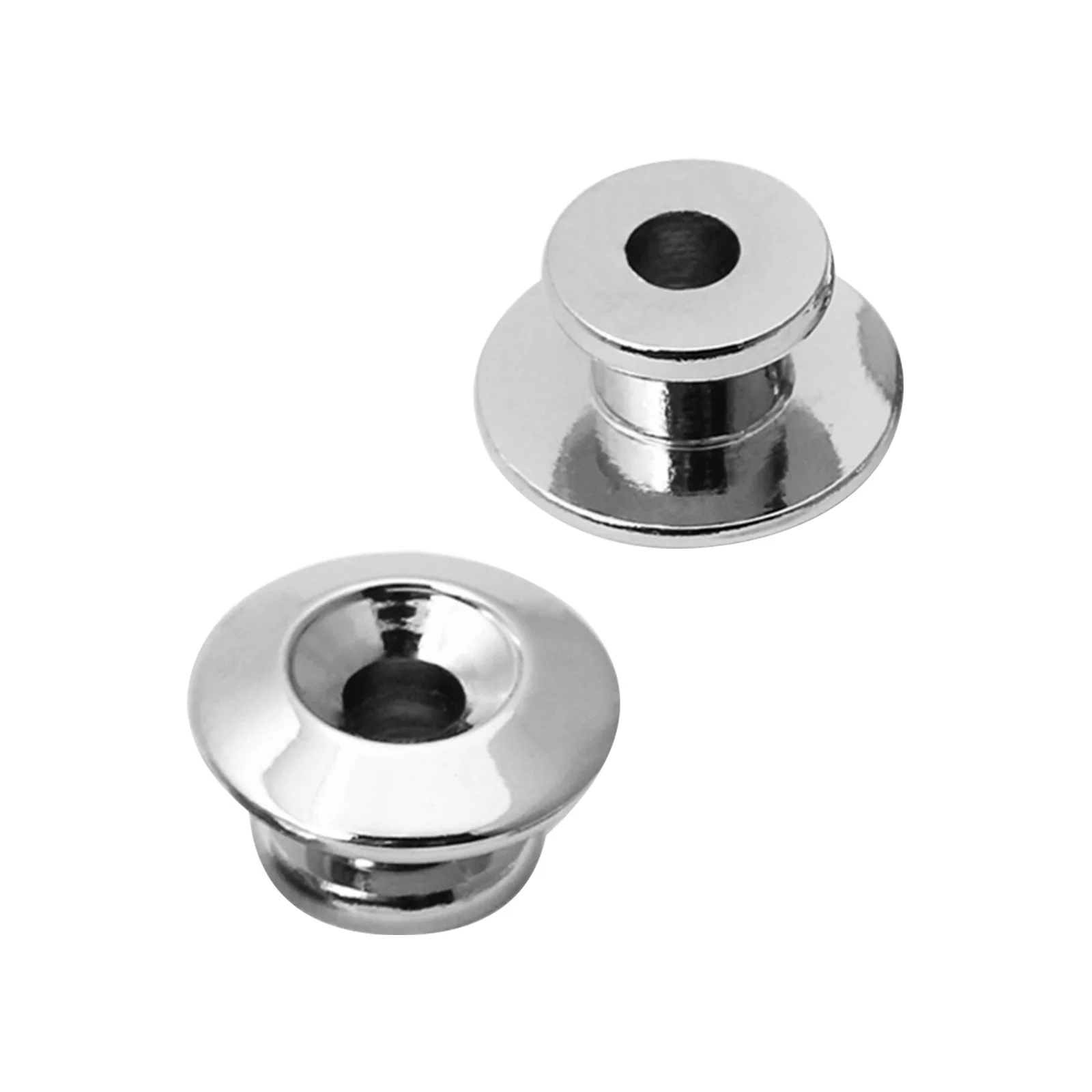 

2 pcs Mushroom Head Guitar Strap Locks Solid Copper Metal Button For Electric Acoustic Bass Accessories Silver Includes Screws