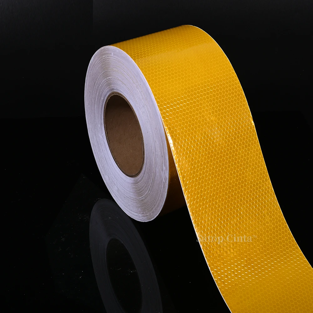 10cm*3M High Light PVC Reflective Safety Warning Tape Road Traffic Construction Site Self-adhesive Reflective Guide Sign