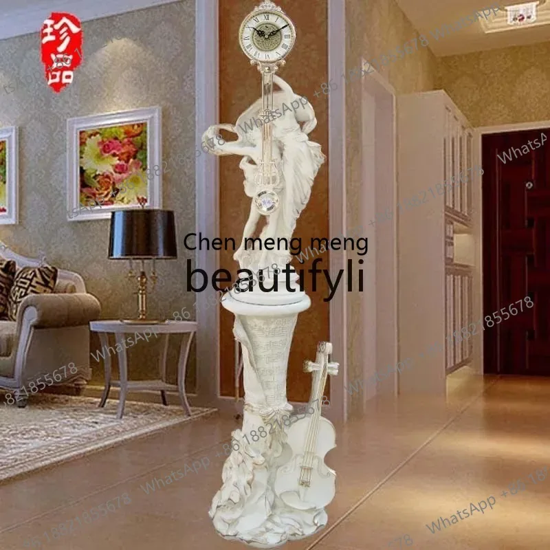 European Style Living Room Floor Clock Fashion Decorative Ornament European Art Vertical Large Table Clock X