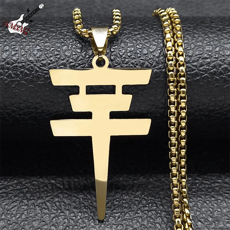 German Rock Music Band Tokio Hotel Pendant Necklace for Women Men Stainless Steel Gold Color Symbol Chain Jewelry collar N2665-2