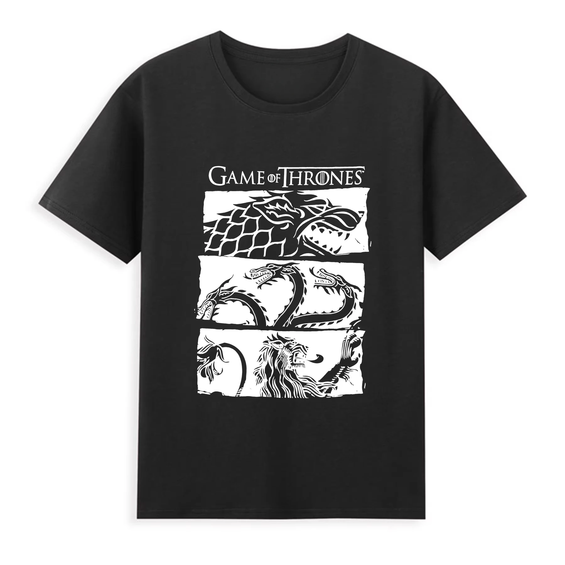 الشتاء قادم قصيرة الأكمام للرجال النساء المحملة القمم الشارع الشهير لعبة شعبية من عروش الملابس أغنية الجليد والنار تي شيرت #3