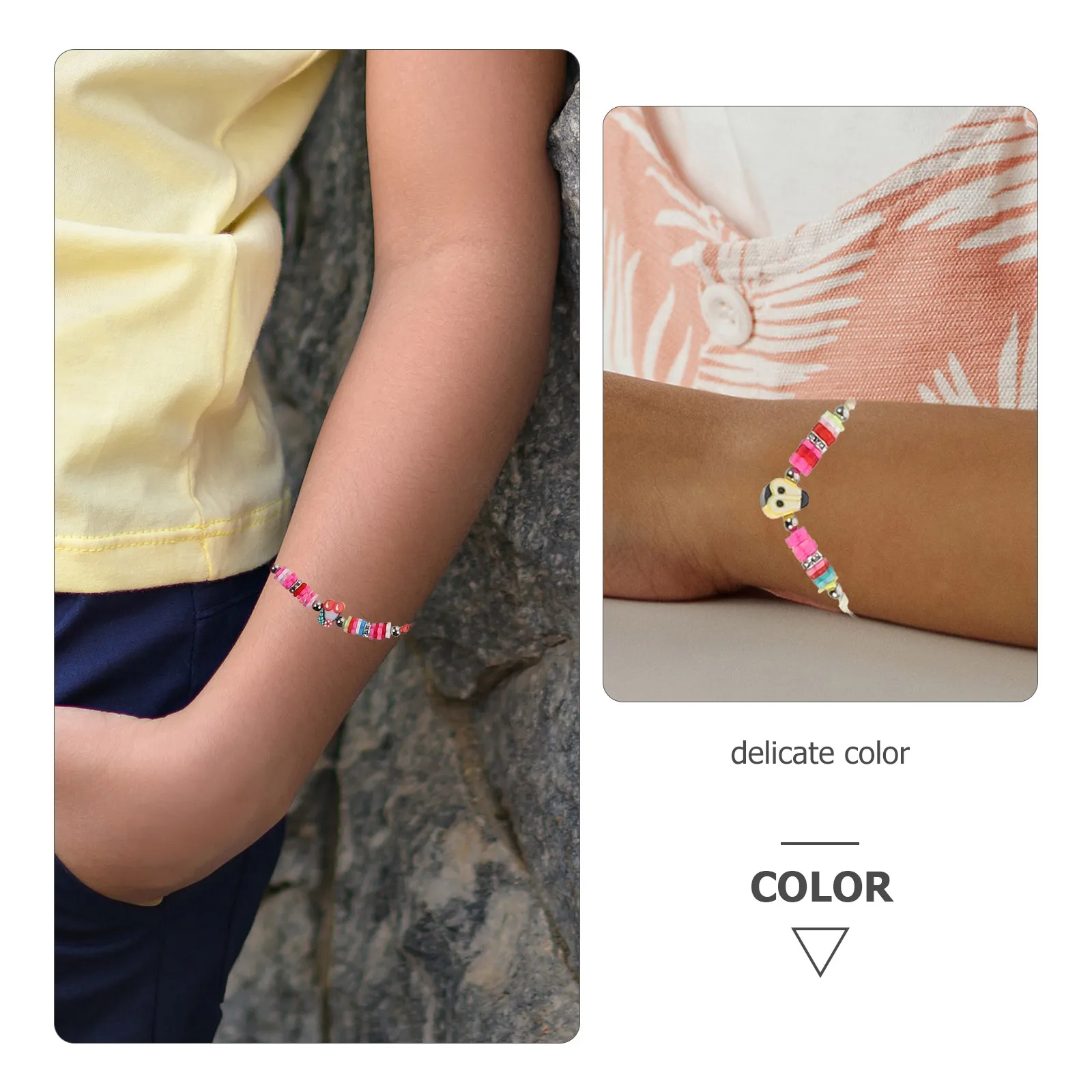 

12pcs Fruit Clay Beaded Stackable Bohemian Summer Bracelets For Teen Girls Beach Jewelry For Girls Women Wrist Decor