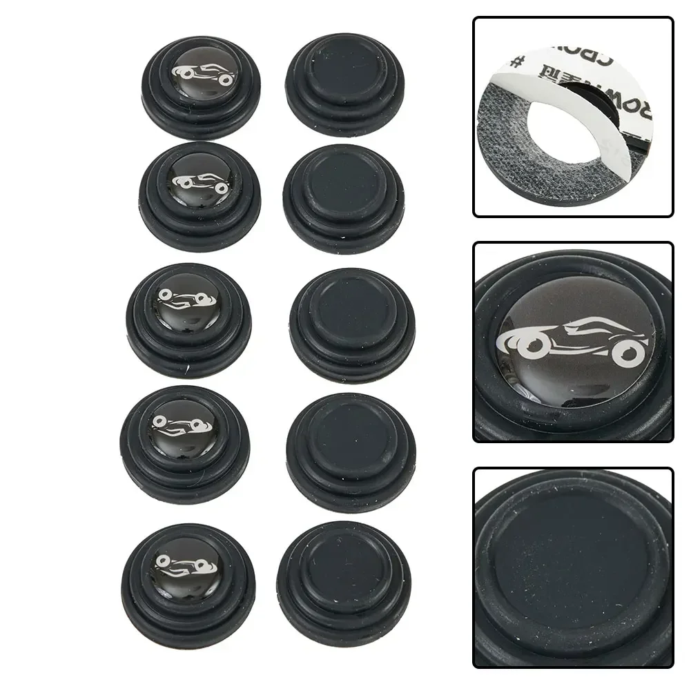 10pcs Anti-collision Gasket Silicone Black For Car Door Hood Trunk Car Door Anti-Collision Pad Sound Insulation Shock-Absorbing