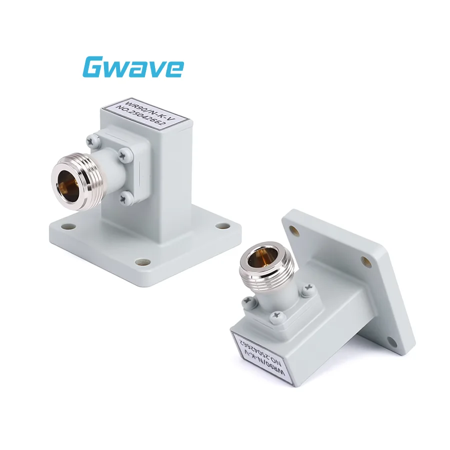 

WR-90 to N Female Right Angle Waveguide Adapters with FBP100 Flange 8.2-12.4GHz Coax Telecom Parts