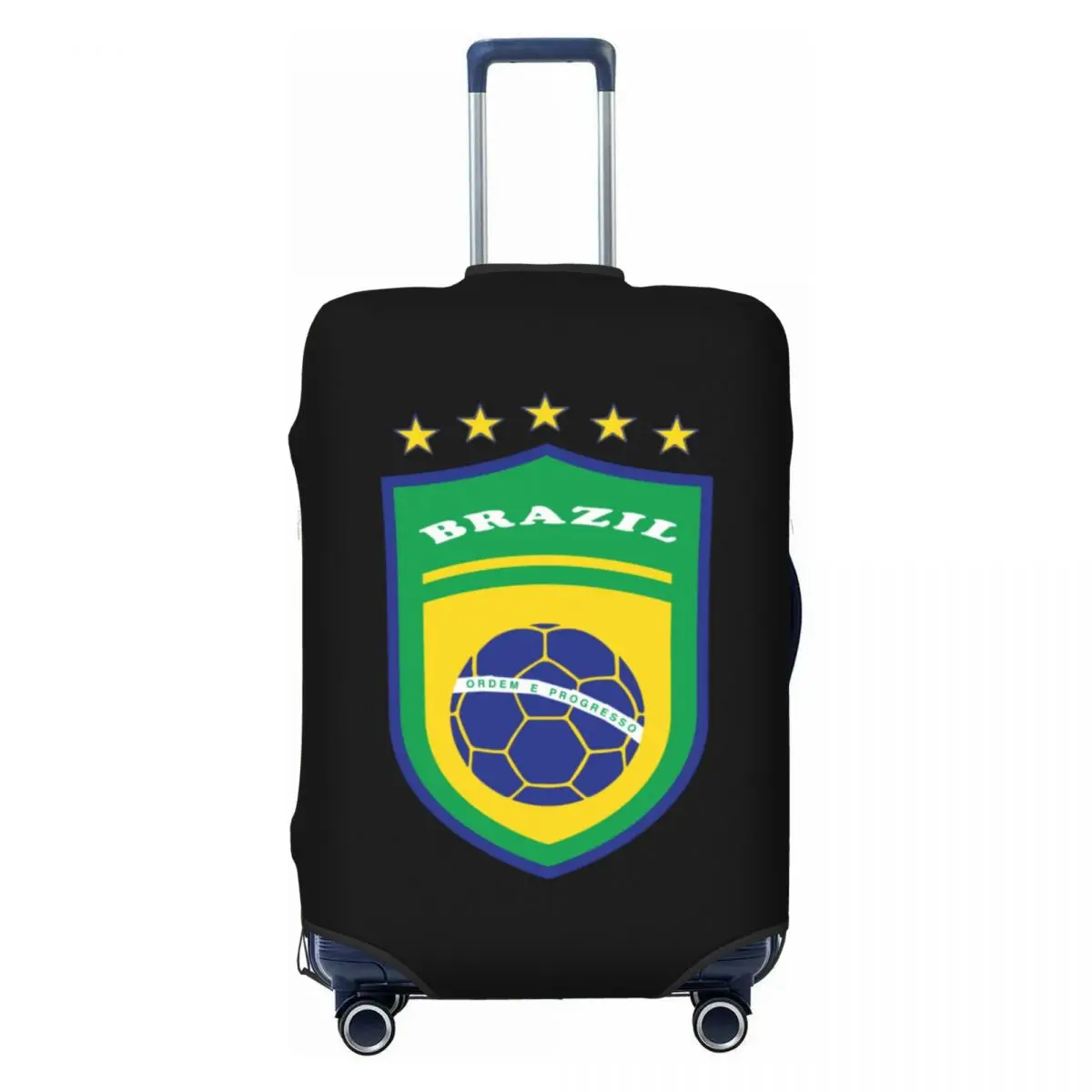 Custom Flag Of Brazil Football Luggage Cover Funny Brazilian Proud Suitcase Protector Covers Suit For 18-32 inch