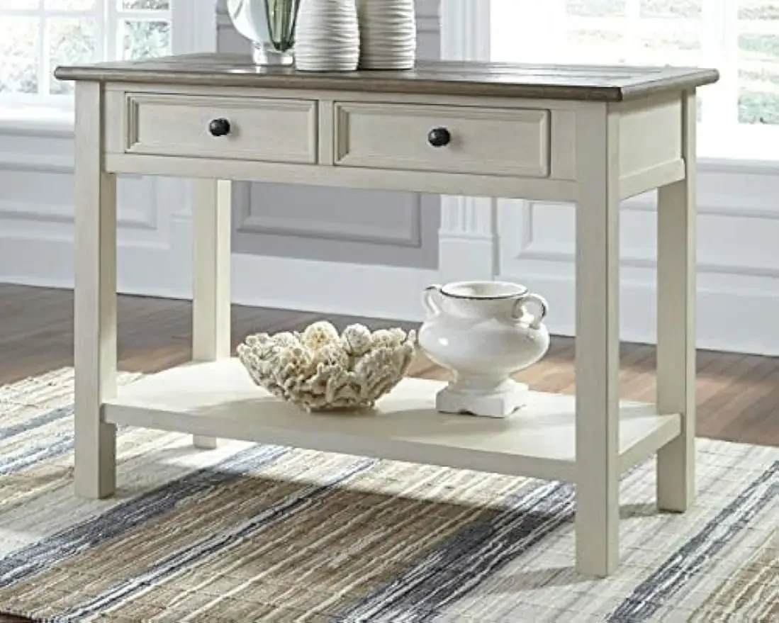 Ashley Bolanburg-Rectangular Two Tone Sofa Table, Signature Design by Ashley Bolanburg, Antique Cream