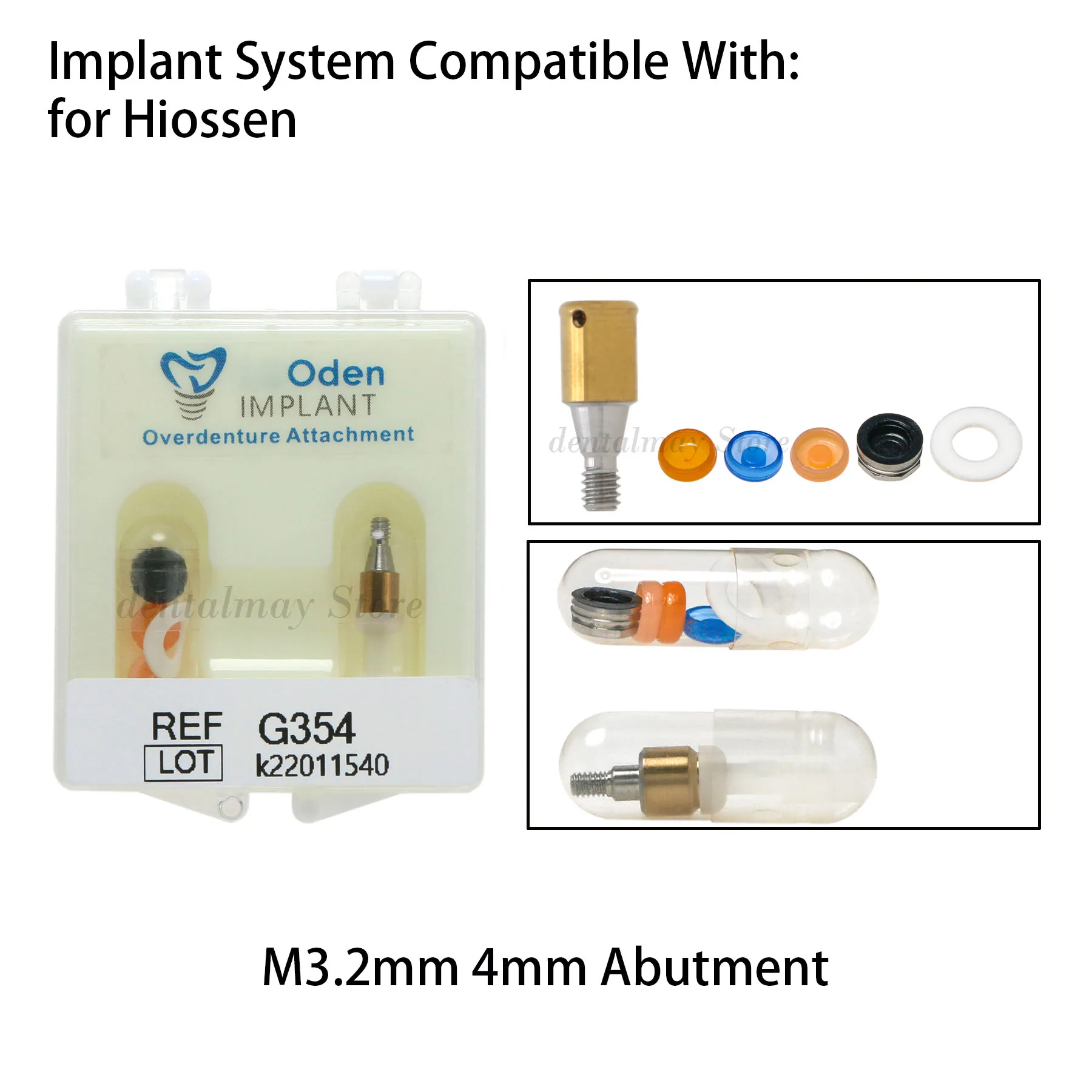 

Dental Implant Mini Ø3.2mm Abutment & Overdenture Male Caps Kits Fits for Hiossen 4mm