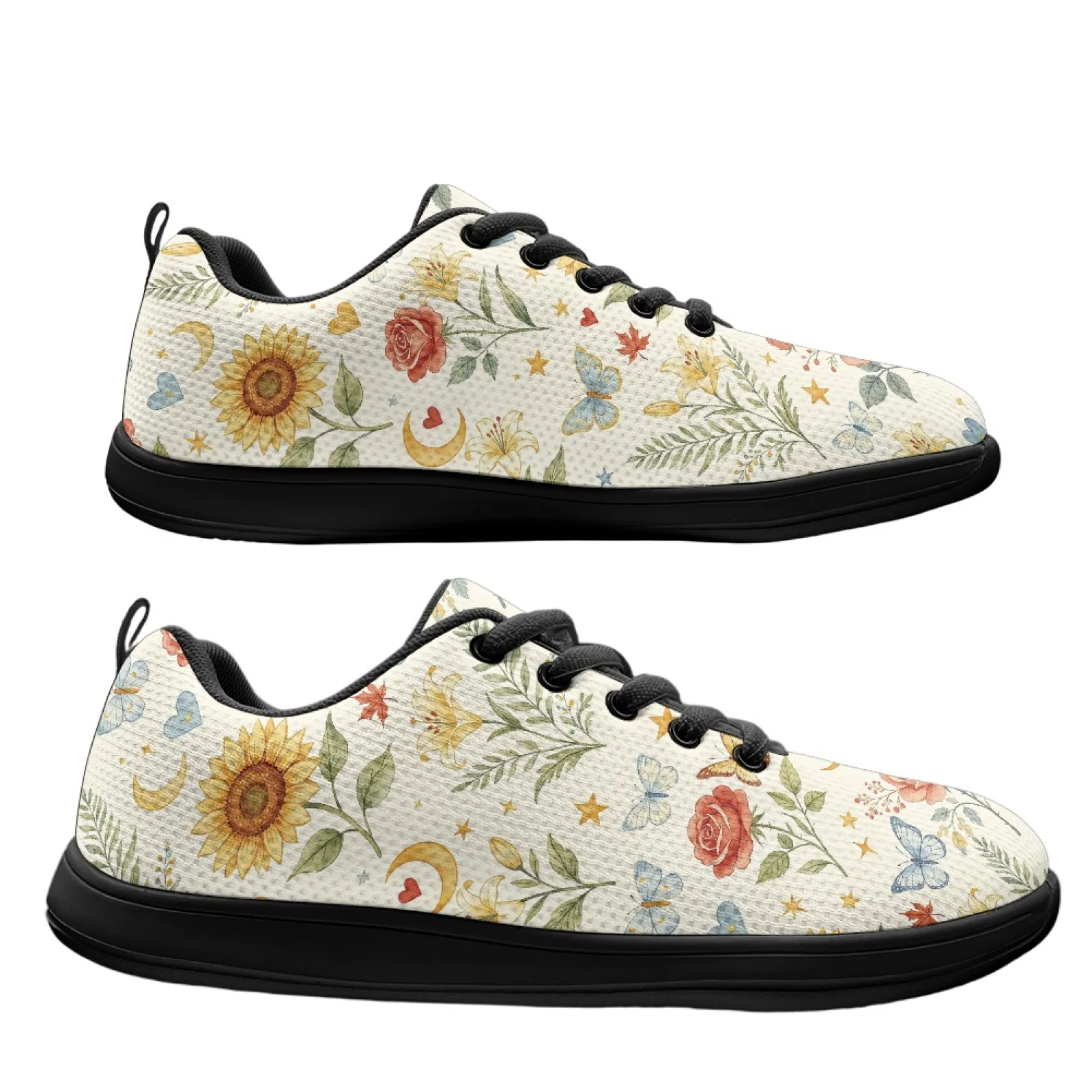 PENSTROLL Sunflower  Butterfly Comfortable Backless Tennis Sneakers for Outdoor Mesh & EVA Sports Shoes Barefoot Shoes