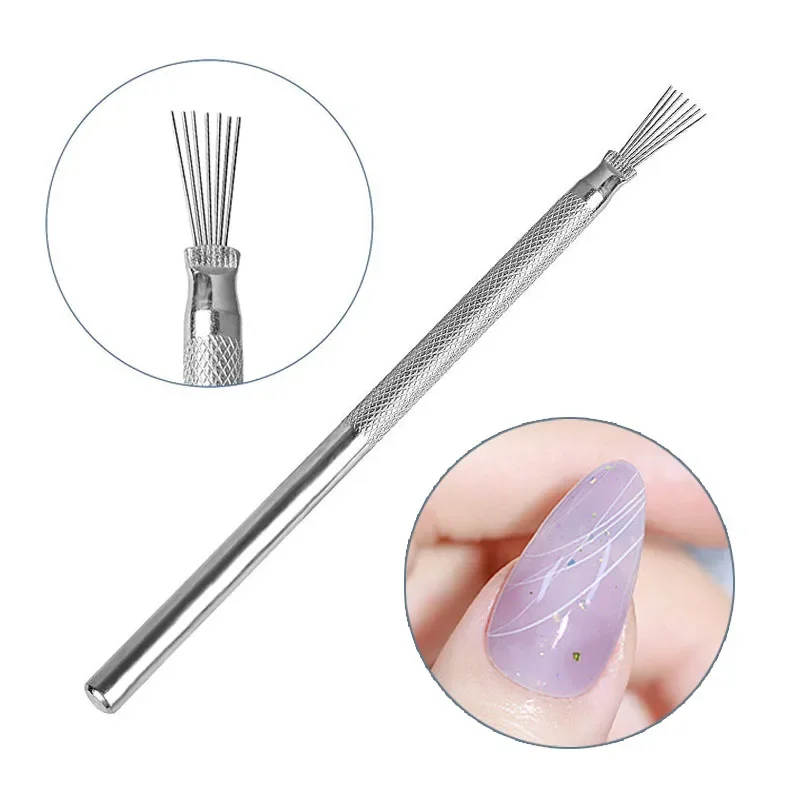 

7 Pin Stripe Nail Art Liner Brush 3D Tips Manicure Ultra-thin Line Drawing Dotting Pen UV Gel Brushes Painting Tool