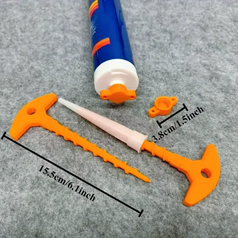2pcs Sealant Nozzle Cleaner & Cap - Prevents Drying for Glass Caulk Tubes, Fits Standard Sizes, Handy DIY Tool New