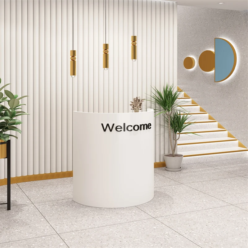 

Luxury White Reception Desks Modern Shop Beauty Bar Hotel Restaurant Executive Reception Desks Company Bureau Lounge Furniture