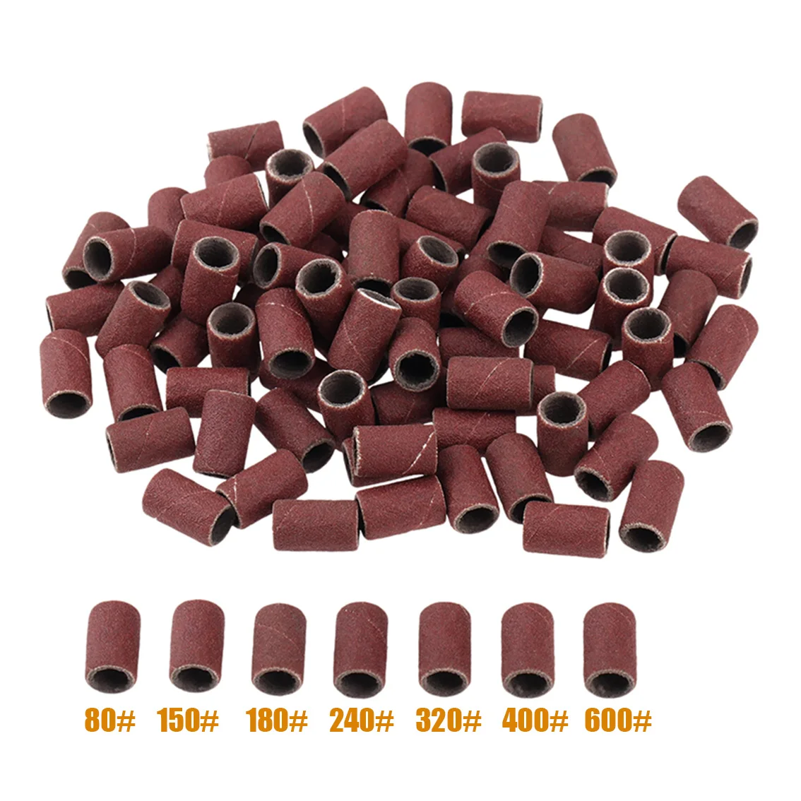 

Roller Dia 8mm 15mm Grinding Sandpaper 80/120/180/240/320/400/600Grit Nail Drill Abrasive Tool for Electric Nail Machine Polish