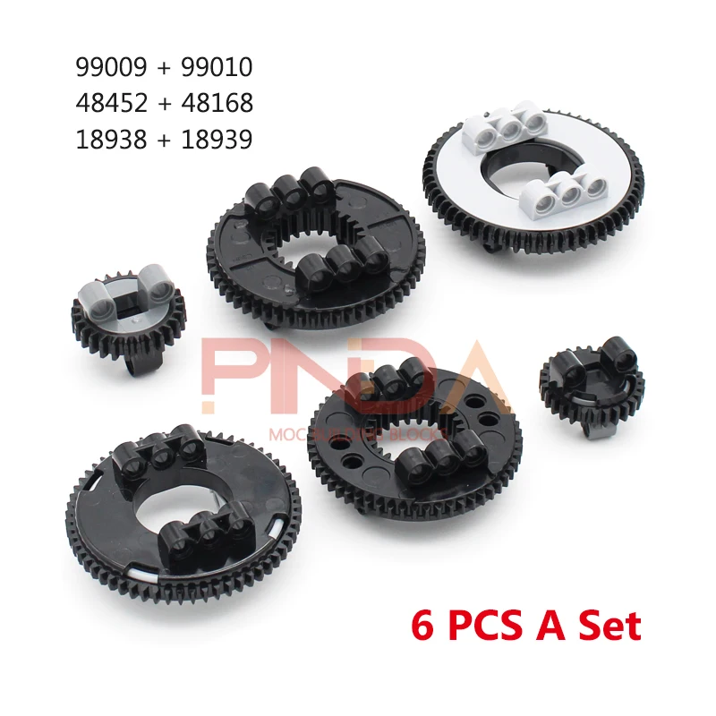 Arbre d'engrenages multi-styles, axe transversal, mélange de briques en vrac, accessoires de jouets, roues, blocs de construction de voiture compatibles avec Technica