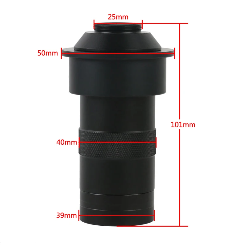 40mm 50mm 130X Zoom PCB IC CPU Repair Soldering Electronic Microscopy CS C Mount Lens 25mm Video Microscope Camera Optical Lens