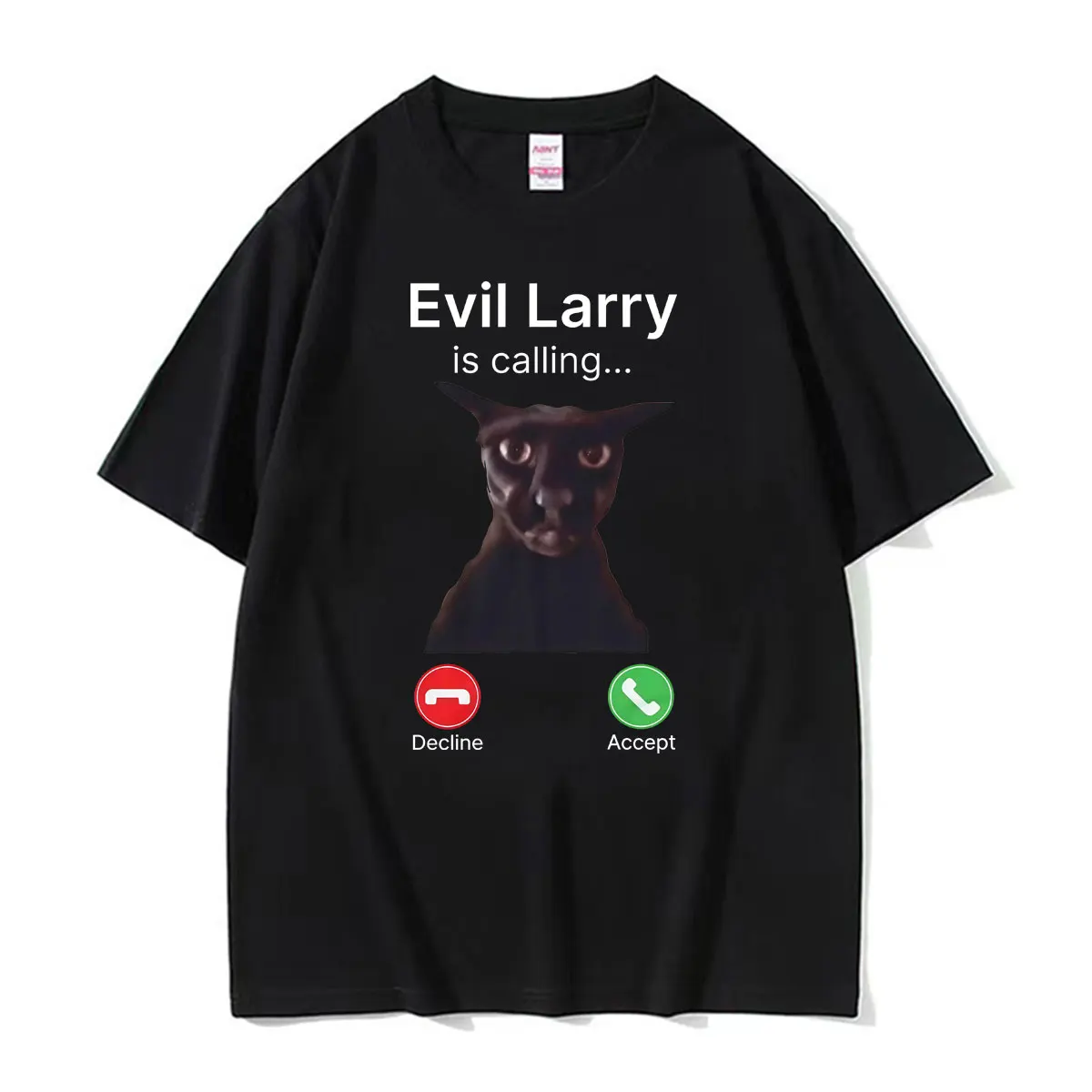 Evil Larry Is Calling Larry Cat Meme Funny T Shirts Men's  Fashion Streetwear 100% Cotton T Shirt Casual Oversized Tops T-shirts