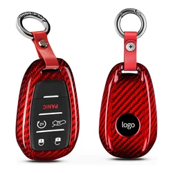 Dla Romeo etui na kluczyk/pilota do samochodu powłoki, prawdziwy osłona na breloczek z włókna węglowego dla Alfa Romeo Giulia Stelvio 4C Spider 2017-2024 Smart pilot samochodowy