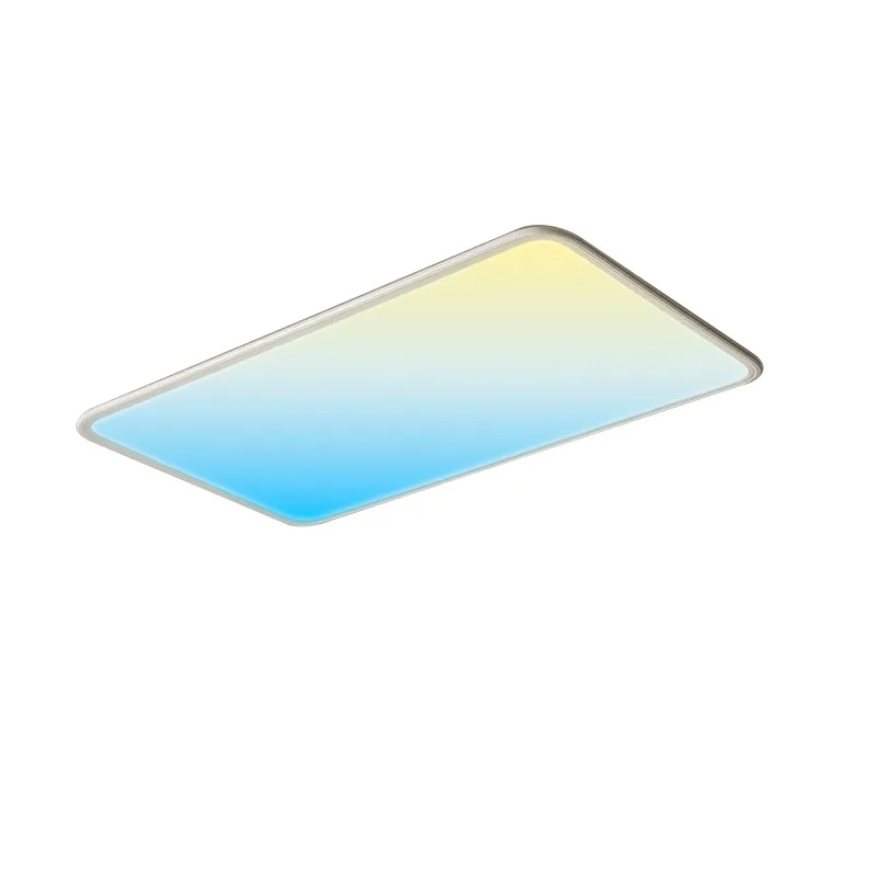 Plafoniera a specchio celeste a spettro completo, cielo blu e luce nuvola bianca, studio in camera da letto principale intelligente