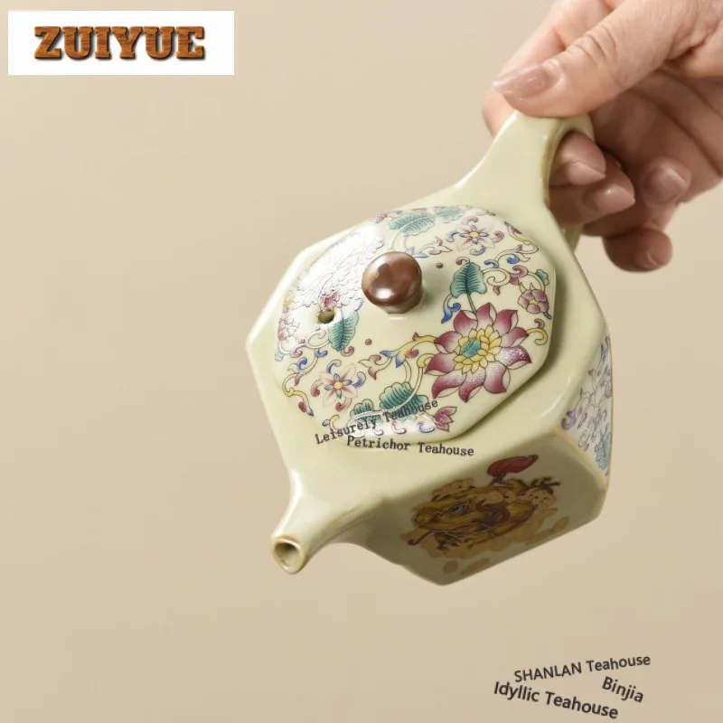 Beige Ru Kiln Tea Set Complete Set Zen Beautiful Tea Cup Tea Ceremony Set Tea Maker Teapot And Tea Cup Set For Tea Craft