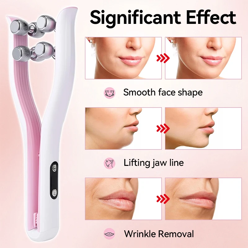 6 Head Roller Facial Beauty Device Facial Massager Y Facial Lift Massager Chin Lifter Home Electric Beauty Device Skin Care Tool