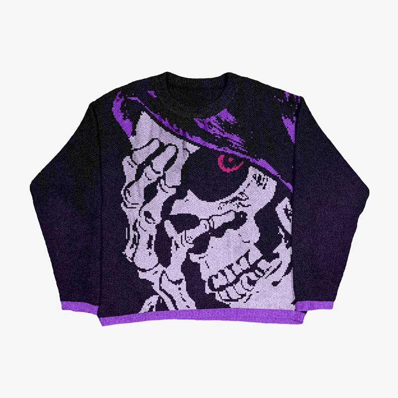 Jersey de punto de araña para hombre y mujer, Jersey gótico, Punk, Hip Hop, Rap, Retro, Vintage, suelto, Y2K, de gran tamaño, nuevo